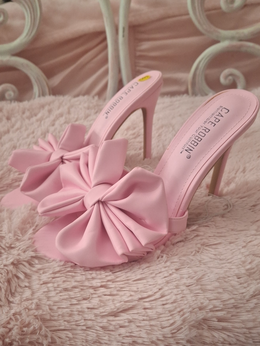 Cape Robbin Light Pink Bow Stiletto Slide Sandals NWT Size 7, 8 & 9